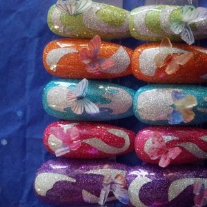 Holographic touched butterfly 🦋 press on nails